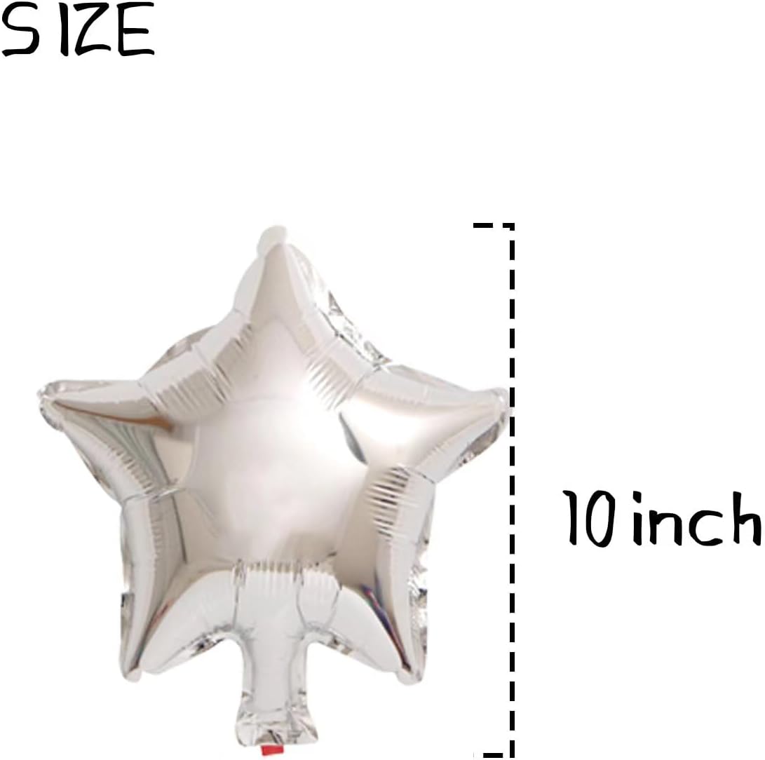 10 Inch Silver Star Shape Foil Balloons 20pcs Small Mylar Helium Balloons Star Shaped Balloons Mylar Balloons Balloons for Birthday Party Anniversary Wedding Baby Shower Decorations