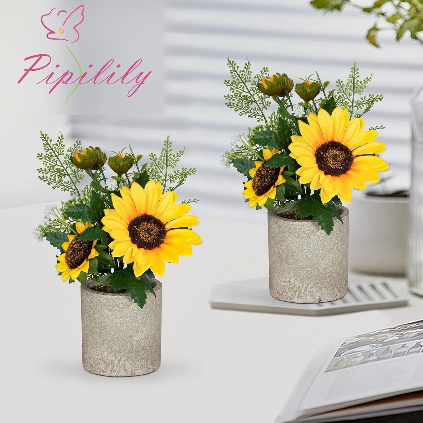 Artificial Sunflowers Decor - 4 Pack