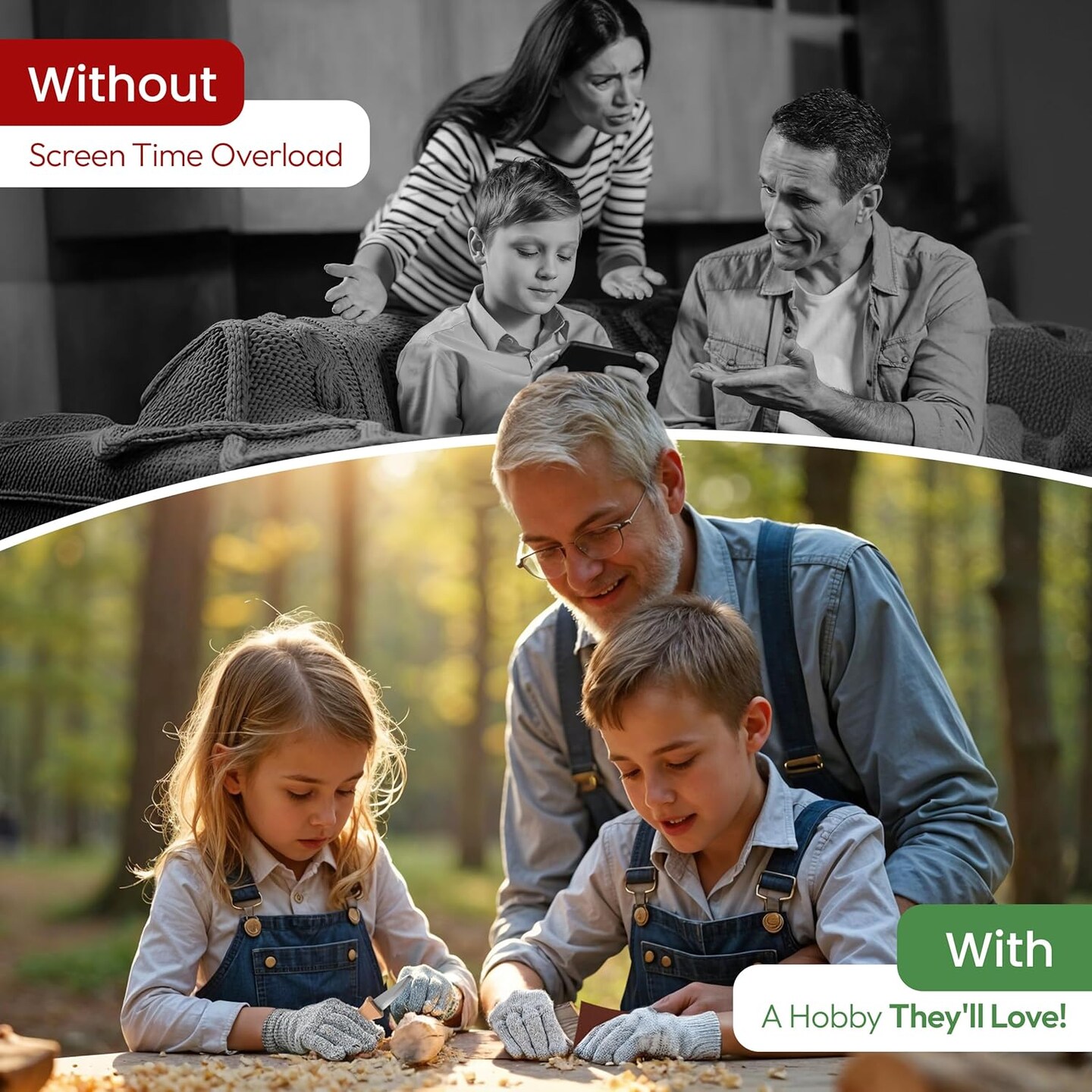 Premium Wood Carving Kit - 9Pcs Whittling Knife for C1 Kids Safety Carving Craft Projects Gloves Chisel Pocket Friendly Working Tools Leather Perfect for Gifts and Creative Bowl Sharpener