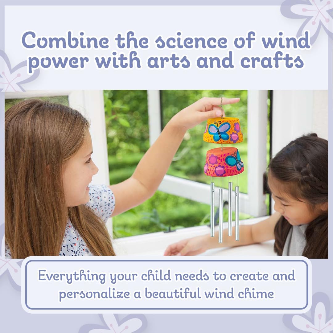 Summer 4M Make A Wind Chime Kit - Arts &#x26; Crafts Construct &#x26; Paint A Wind Powered Musical Chime DIY Gift for Kids, Boys &#x26; Girls