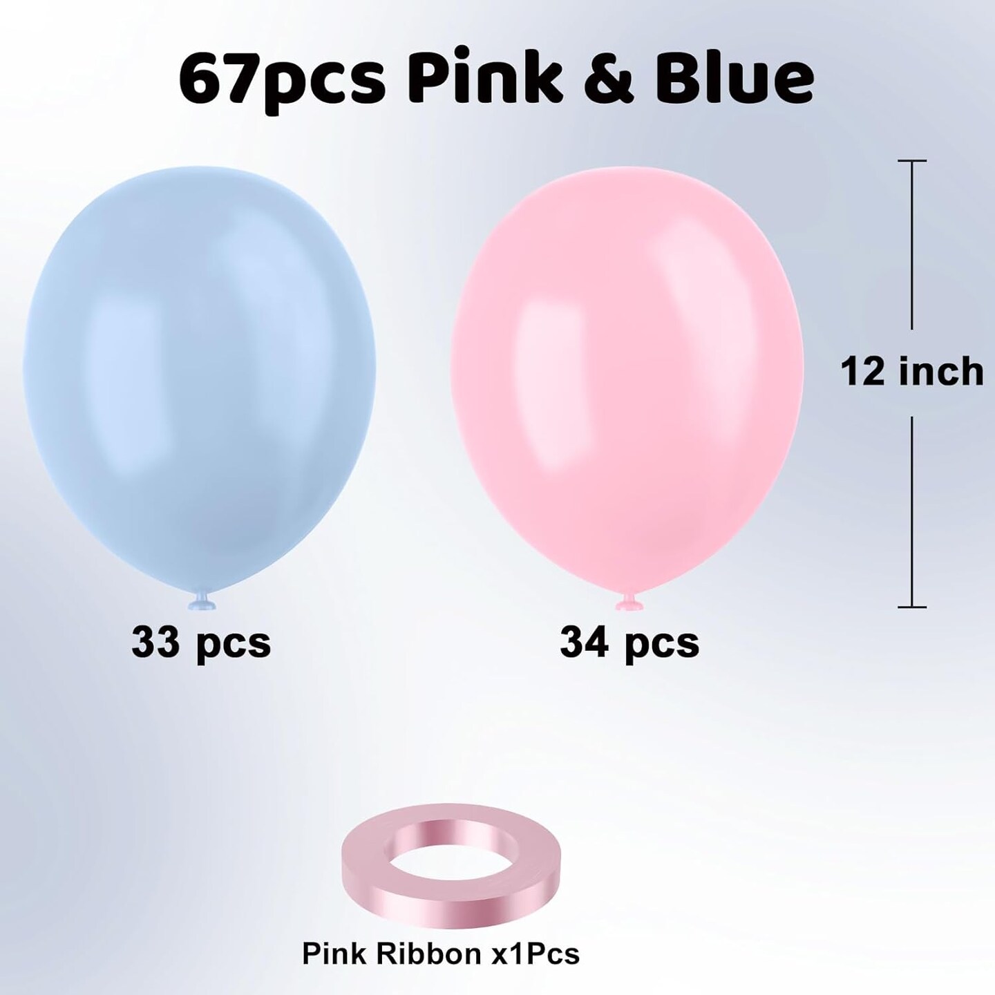 Pink and Blue Latex Balloons, 67 12 Inch Pink Blue Gender Reveal Balloons