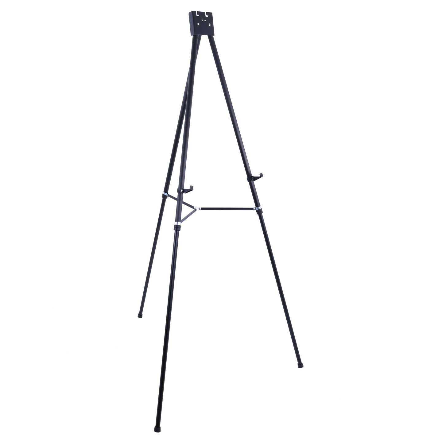 70&#x22; High Showroom XL Silver Metal Display Easel - Large Adjustable Height Portable Easel Stand, Sign Display, Holds 45 lbs - Floor &#x26; Tabletop Easels, Painting Stand