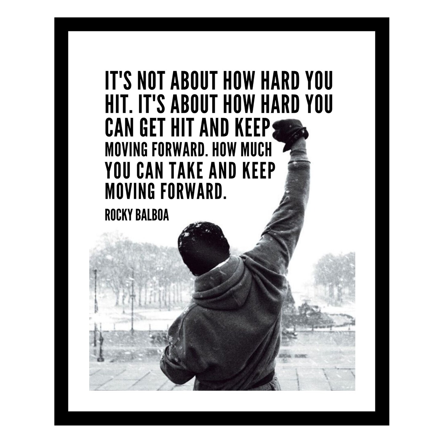 Framed Rocky Quotes Movie Poster Art Print