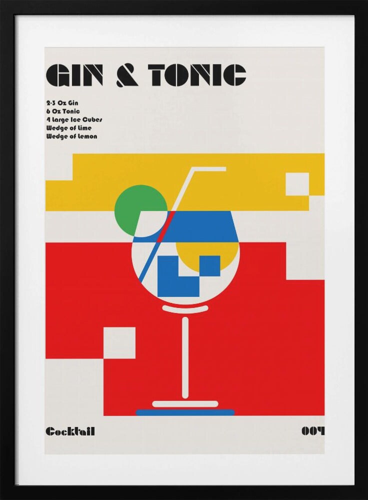 Gin &#x26; Tonic Cocktail by Retrodrome Framed Art