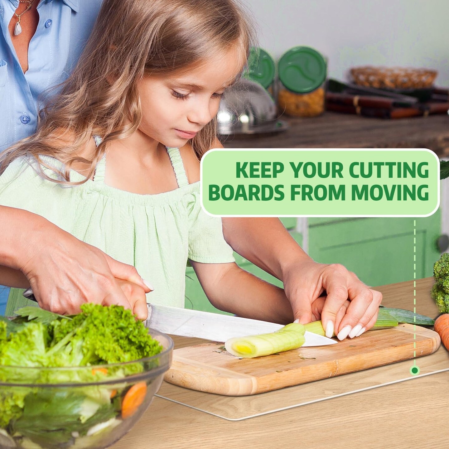 Non-Slip Cutting Board Mat, Clear Anti-Slip Cutting Board Mat for Home Cooks and Chefs, Safety Grip Mat Under Kitchen Cutting Boards, Dishwasher Safe Great as Drawer Liners (10&#x22; x 15&#x22;, 1 Pack)