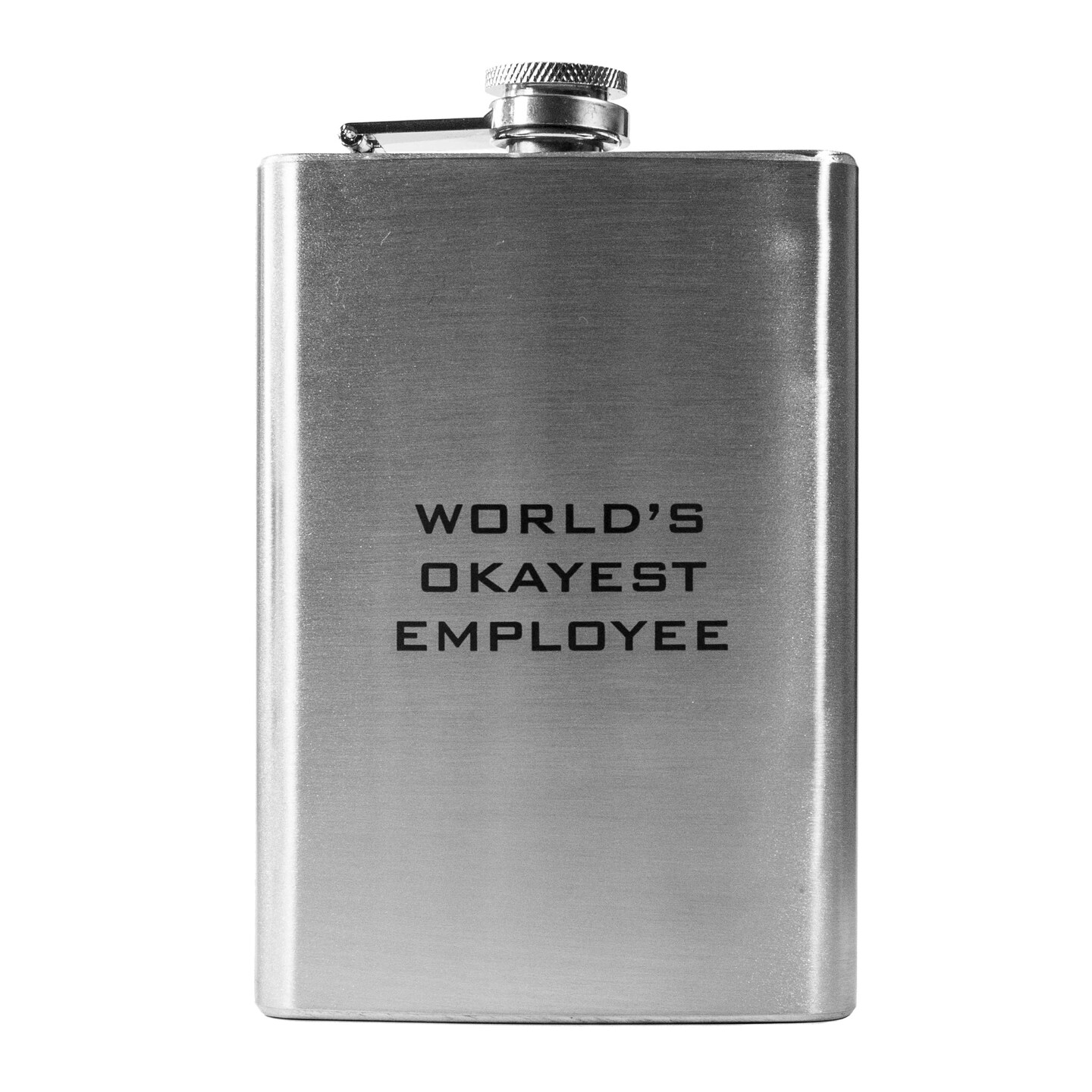 8oz World&#x27;s Okayest Employee Stainless Steel Flask