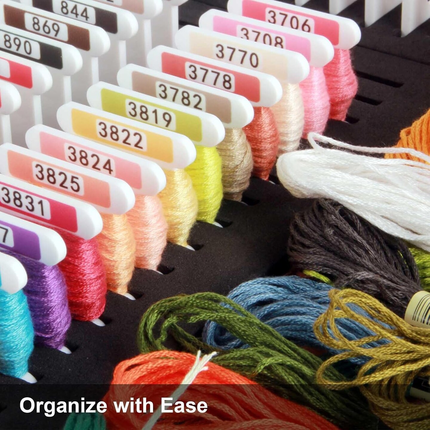 White 3mm Acrylic Embroidery Floss Bobbins(100Pcs/Set)