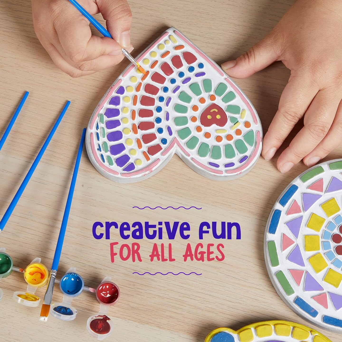 Summer Stepping Stones Painting Kit for Kids - Outdoor Summer Crafts - Paint 5 Garden Stone - Unicorn Craft Kits for Boys, Girls Ages 6-12 - Gifts for Boy, Girl Age 6, 7, 8, 9, 10 + Year Old - Summer Gift