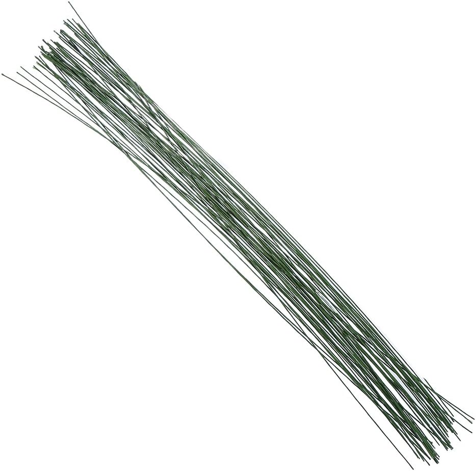 22 Gauge Dark Green Floral Stem Wire for Flower Arranging 16 inch,100 Pieces