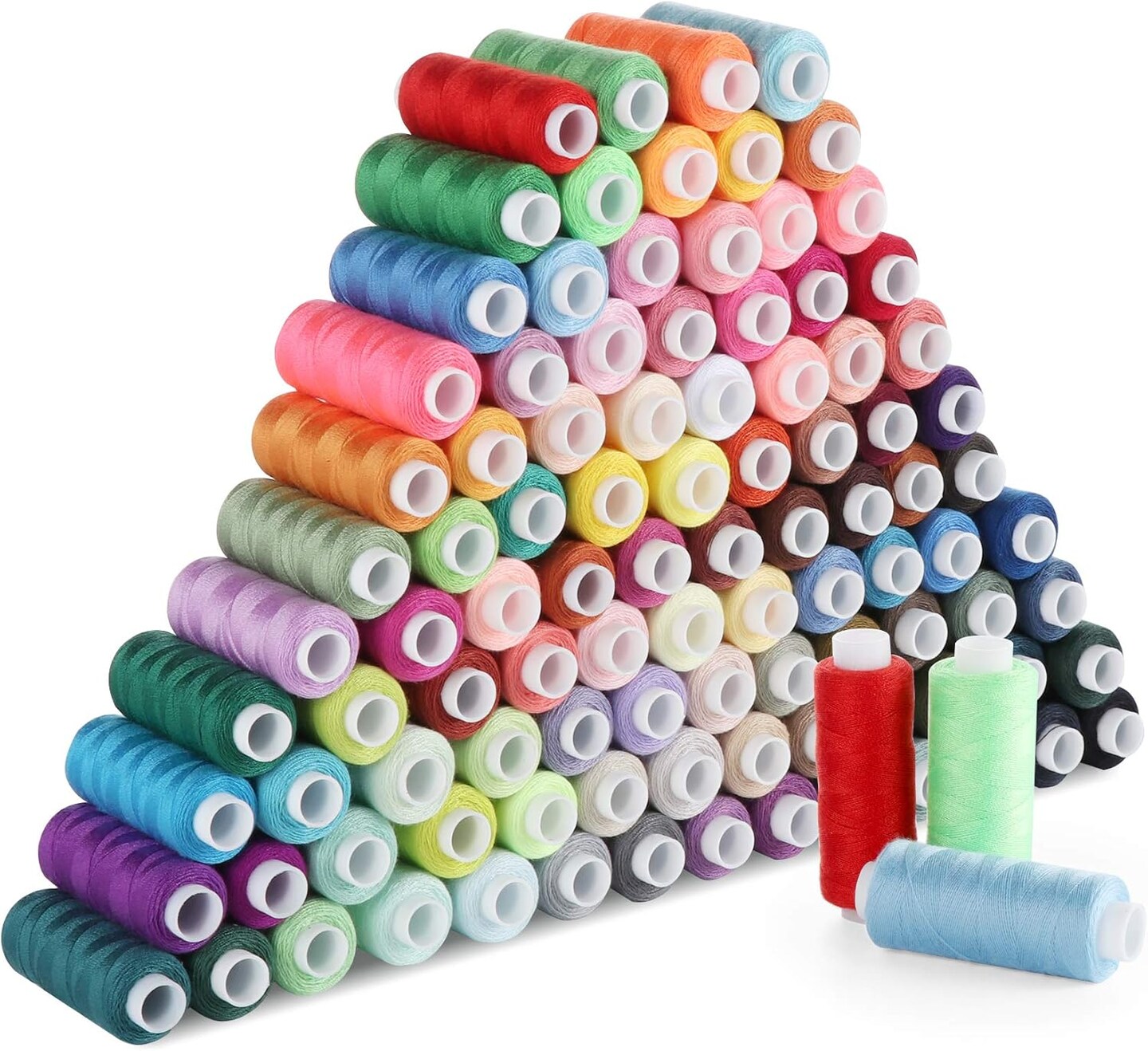 100-Color Polyester Sewing Thread Set 250yd Spools with Needles & Tools