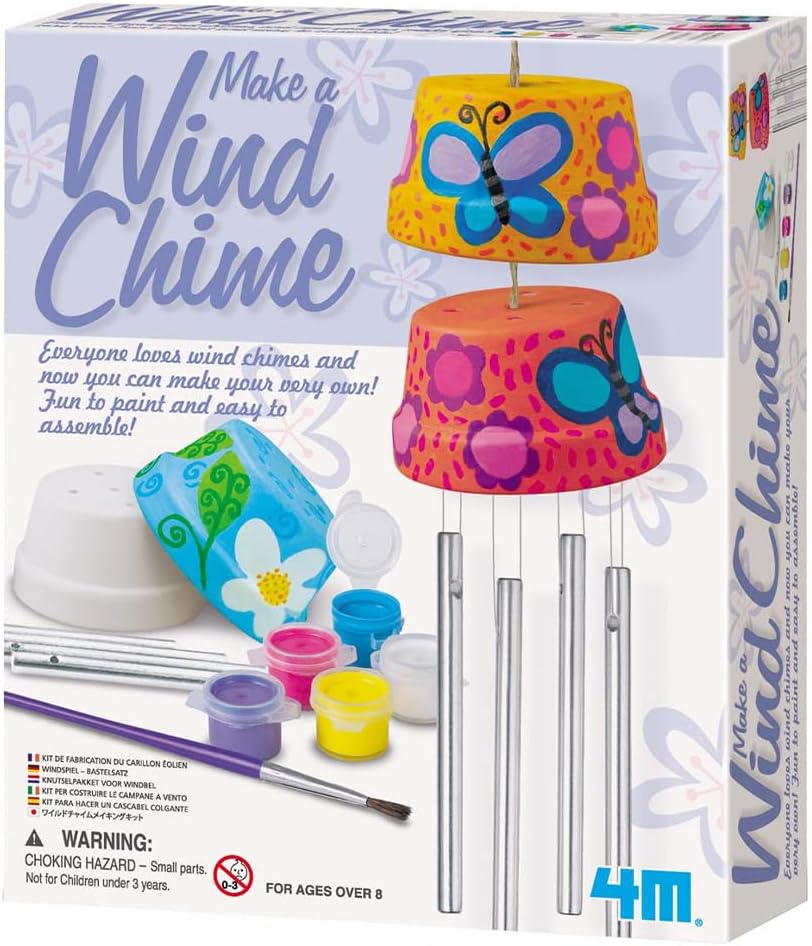 Summer 4M Make A Wind Chime Kit - Arts &#x26; Crafts Construct &#x26; Paint A Wind Powered Musical Chime DIY Gift for Kids, Boys &#x26; Girls