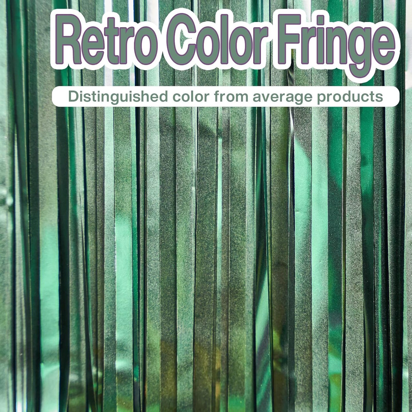 2-Pack Dark Green Foil Fringe Curtains 3.3x6.6ft Party Backdrop Decorations