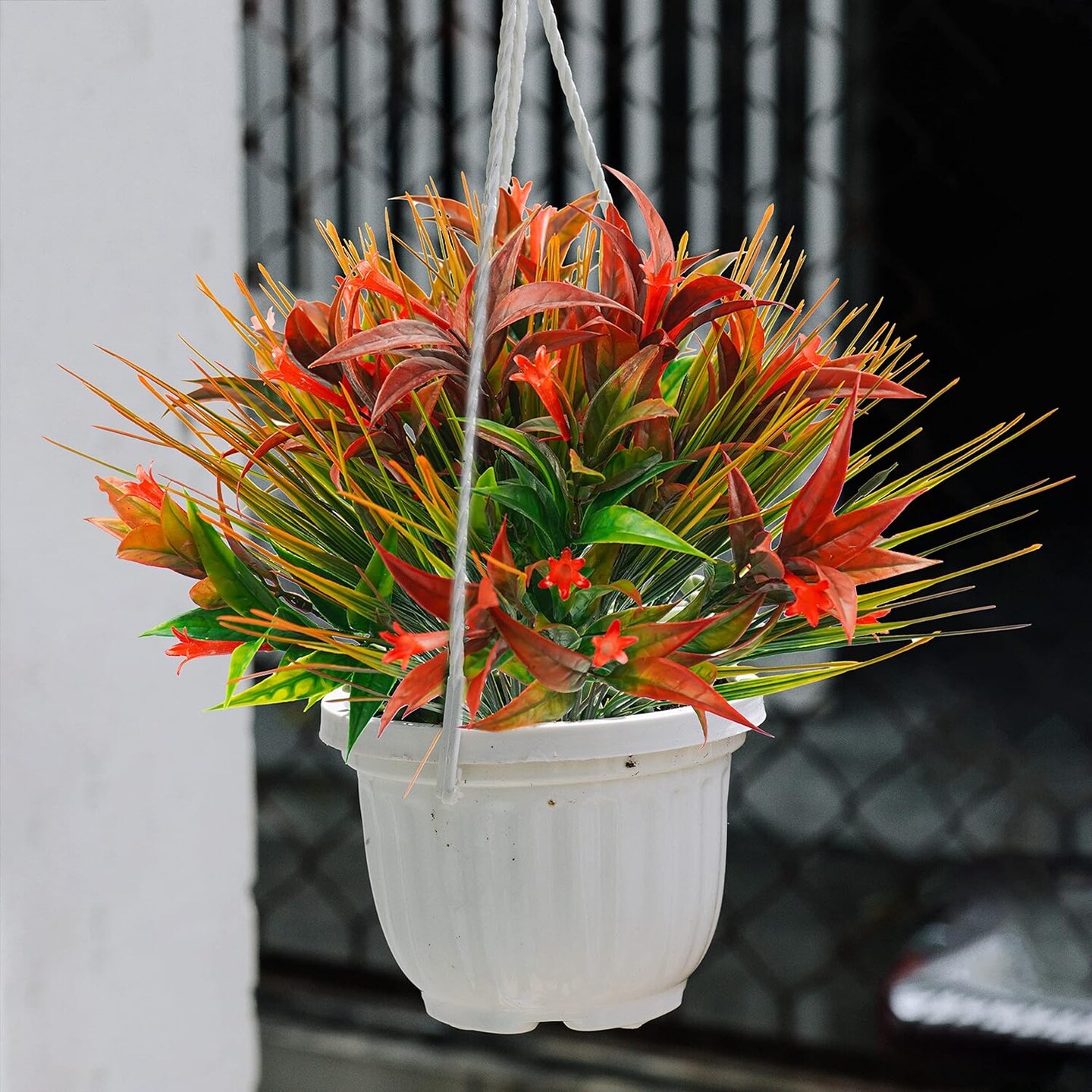 16Pcs Summer Bushes Outdoor Artificial Plants UV Resistant