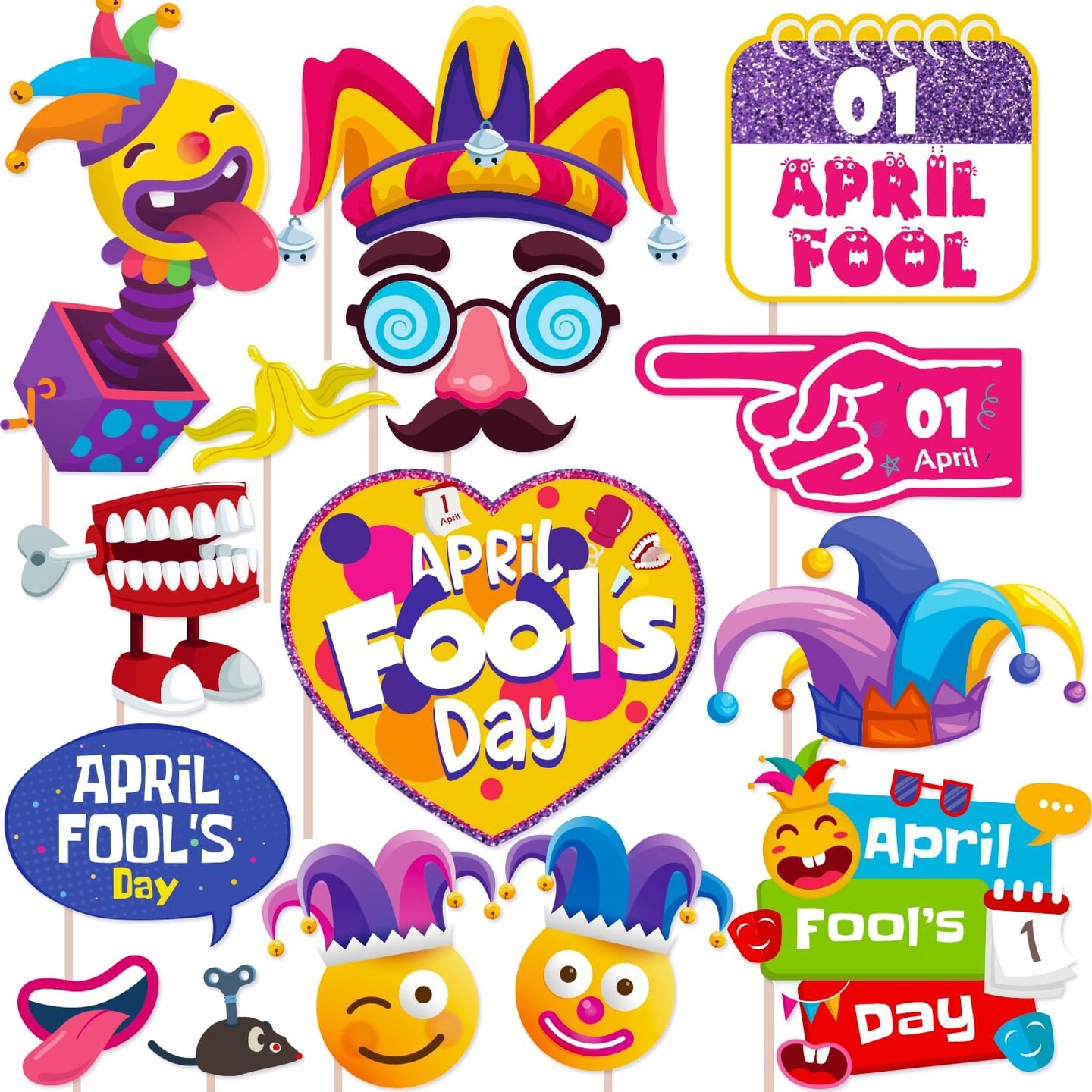 April Fools&#x27;Day Photo Booth Props April 1st Prank Party Decor Photo Booth Happy April Fool&#x27;S Day Party Supplies for April Fools&#x27; Day Home Party April 1st Prank Decor