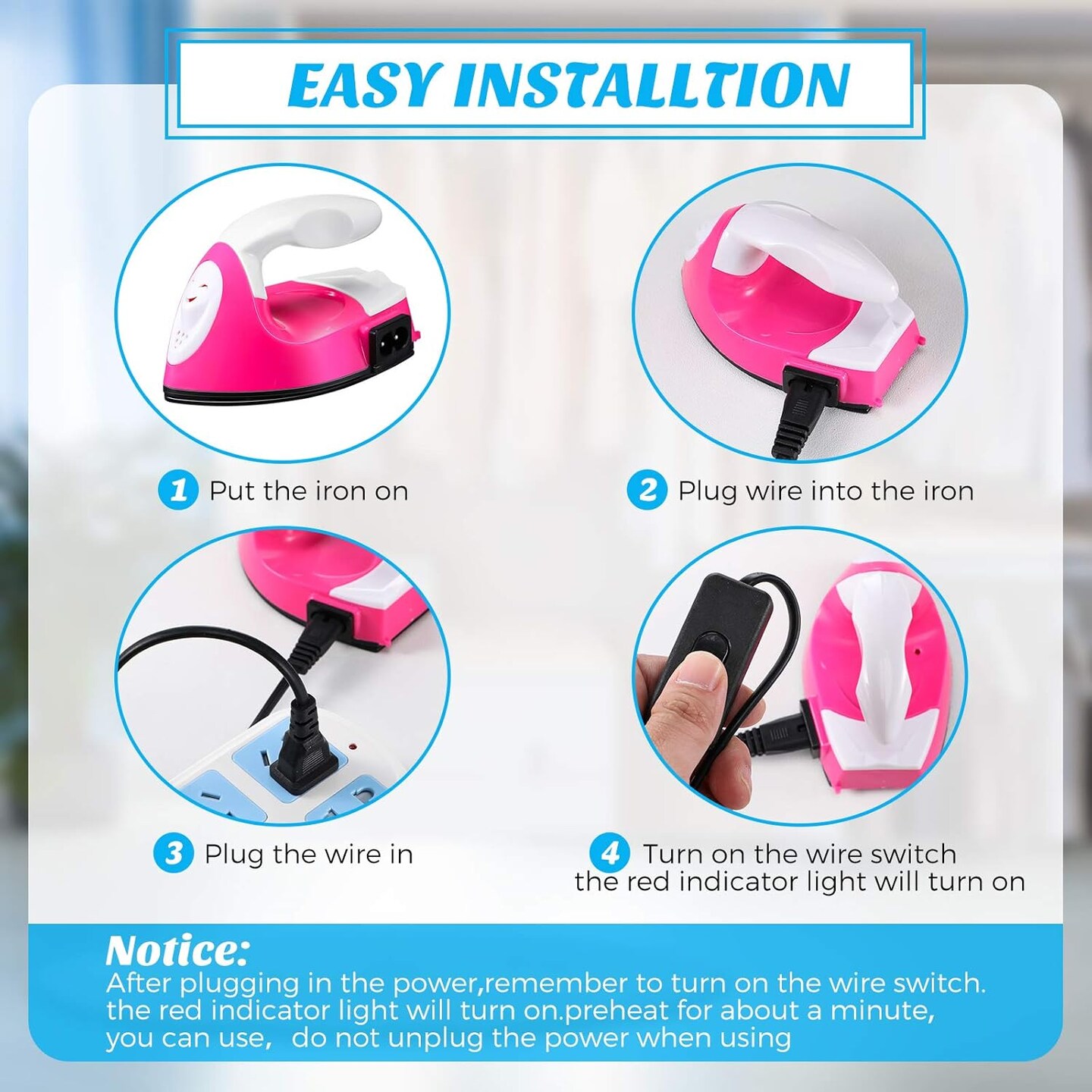 2 Pieces Mini Craft Iron Mini Heat Press Iron with Charging Base Accessories for Beads Patch Clothes T Shirts Shoes Clothes and Hats