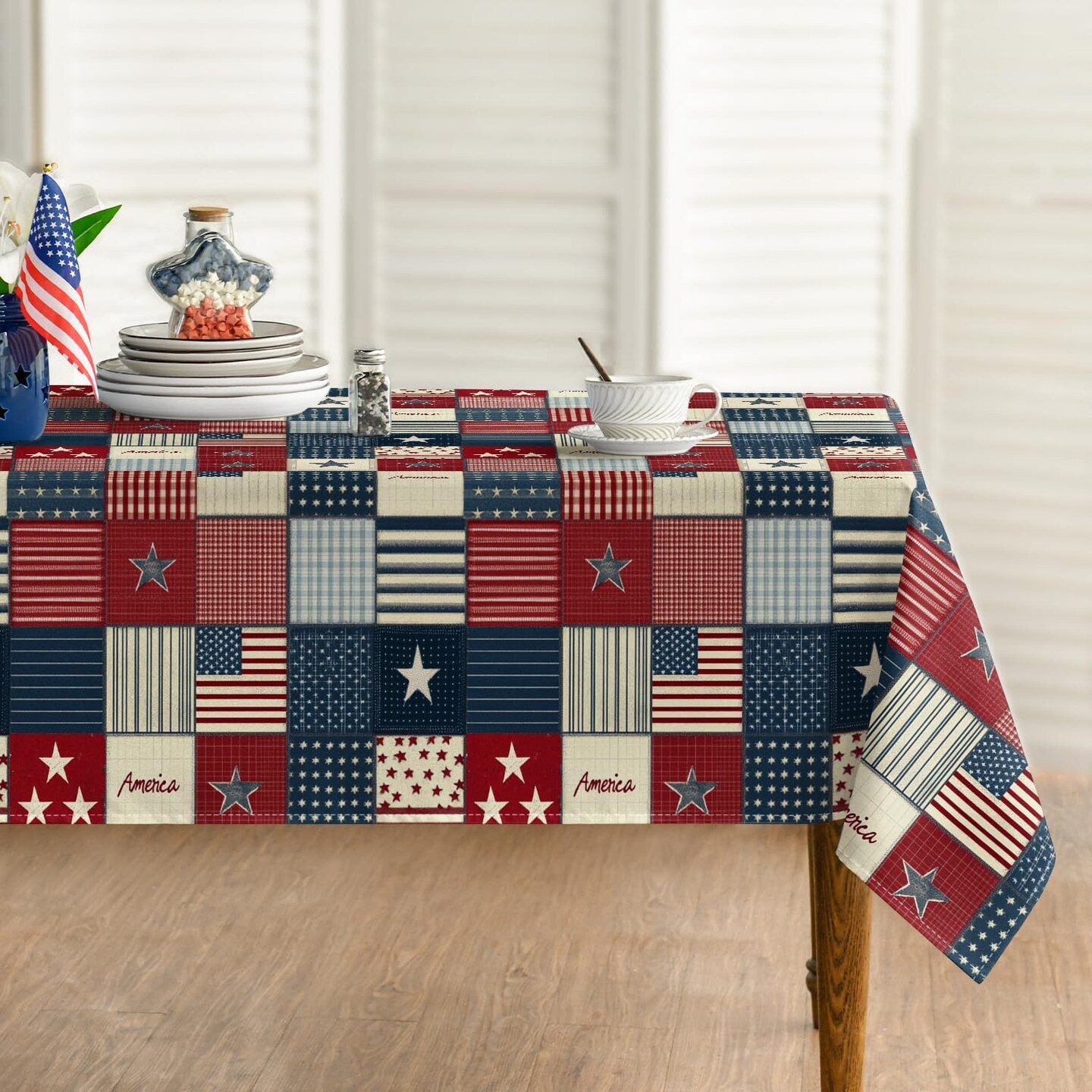 4th of July Tablecloth 60&#xD7;84 Inch Rectangular