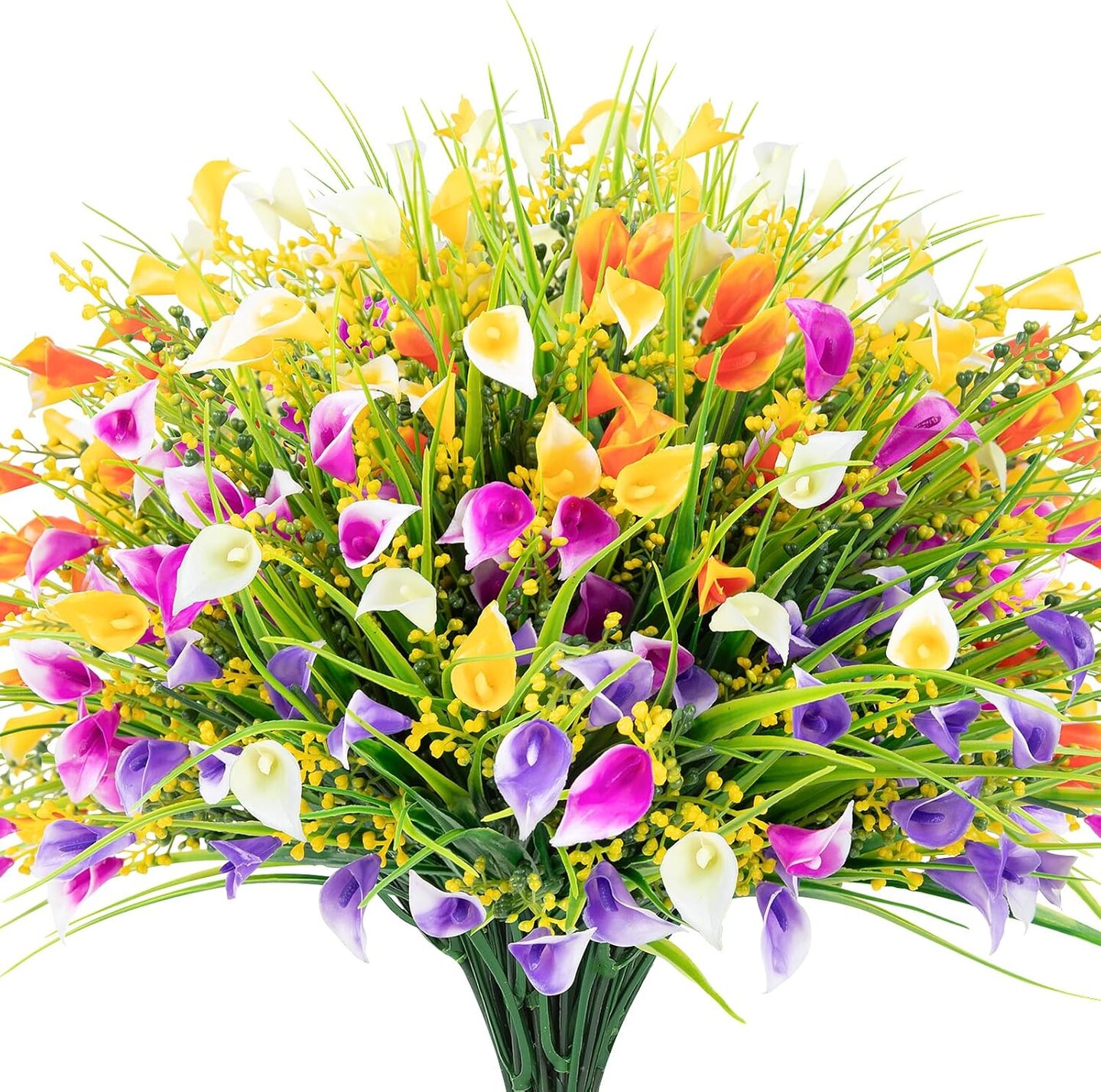 8Pcs Fake Flowers Outdoor Summer Bushes