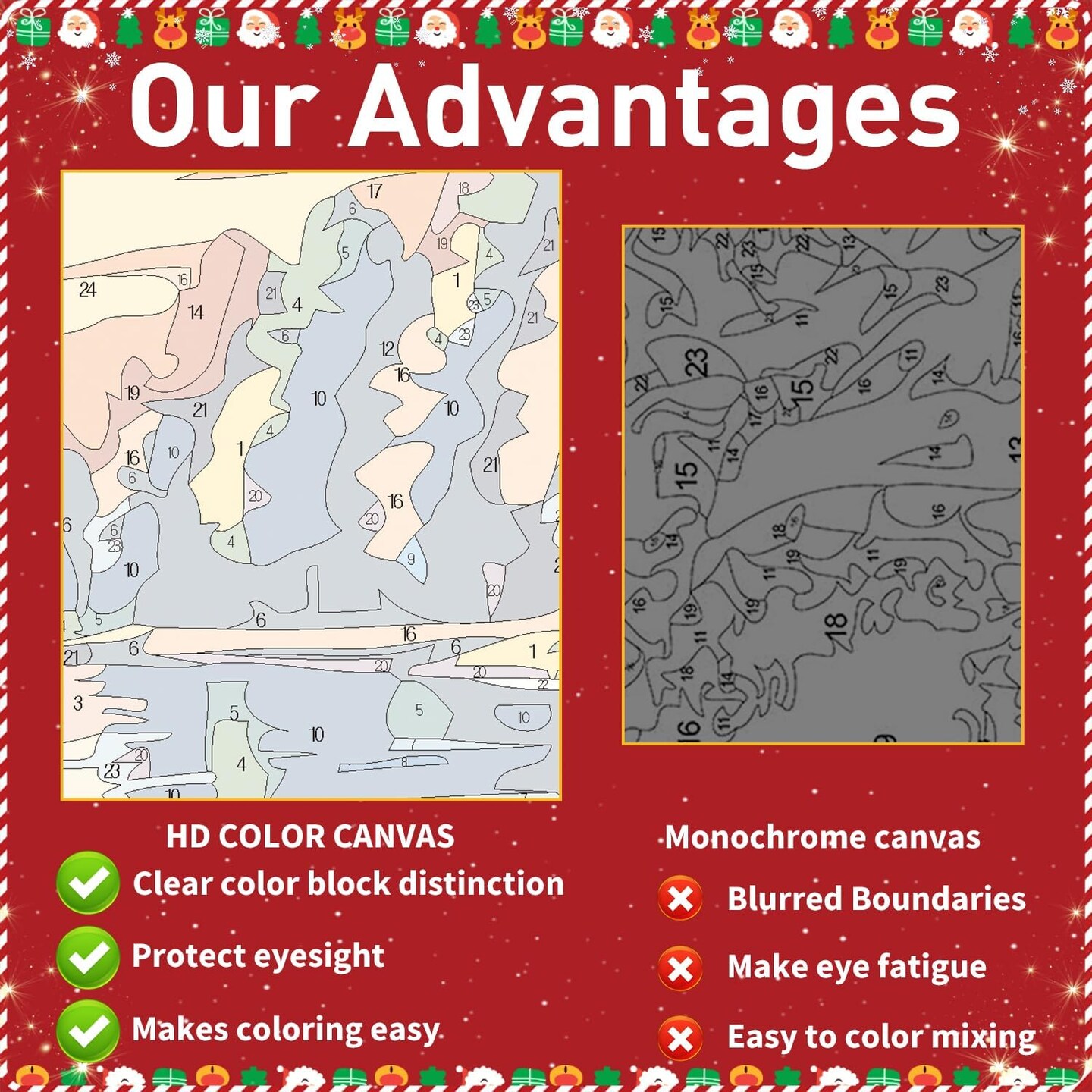 Christmas Paint by Numbers for Adult, Snowman Paint by Numbers Kit for Adults Beginners, DIY Christmas Acrylic Painting on Canvas for Home Wall Art Decor(16x20inch)