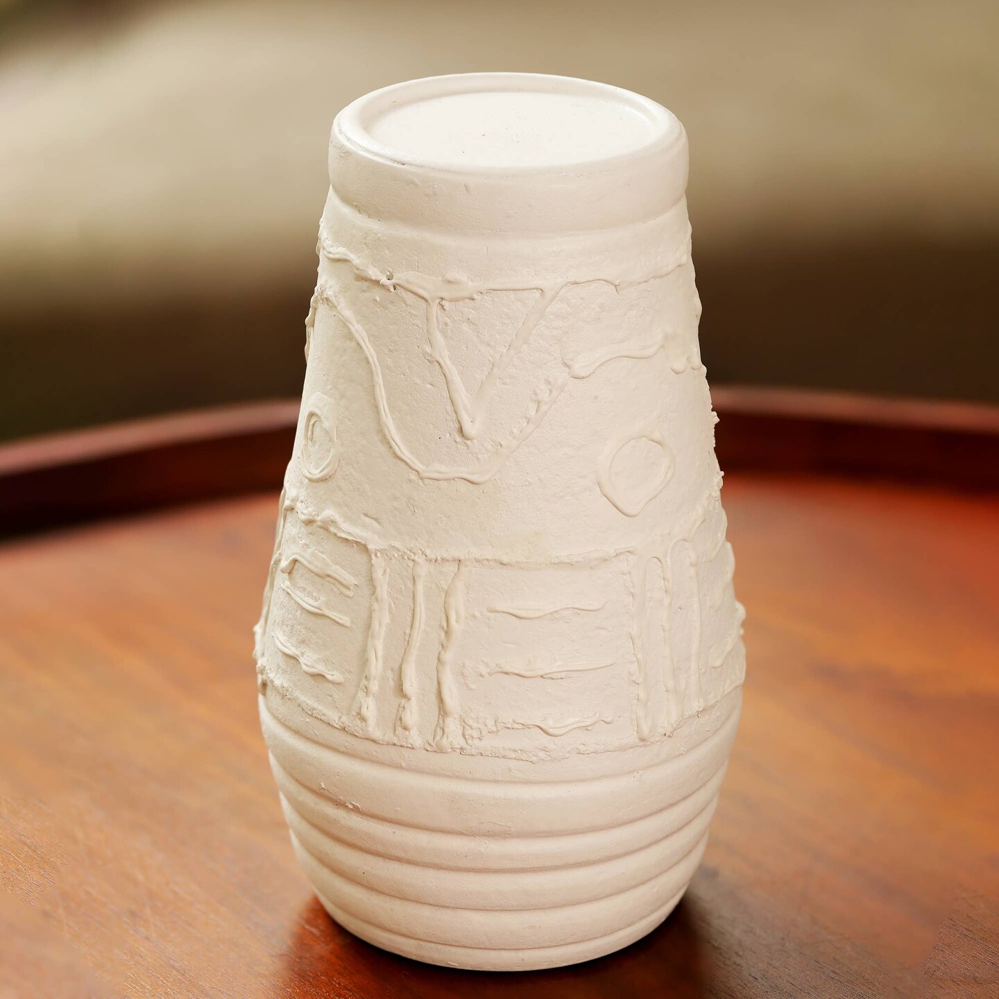 Home D&#xE9;cor Organic Pattern Terracotta Candle Holder (Large)