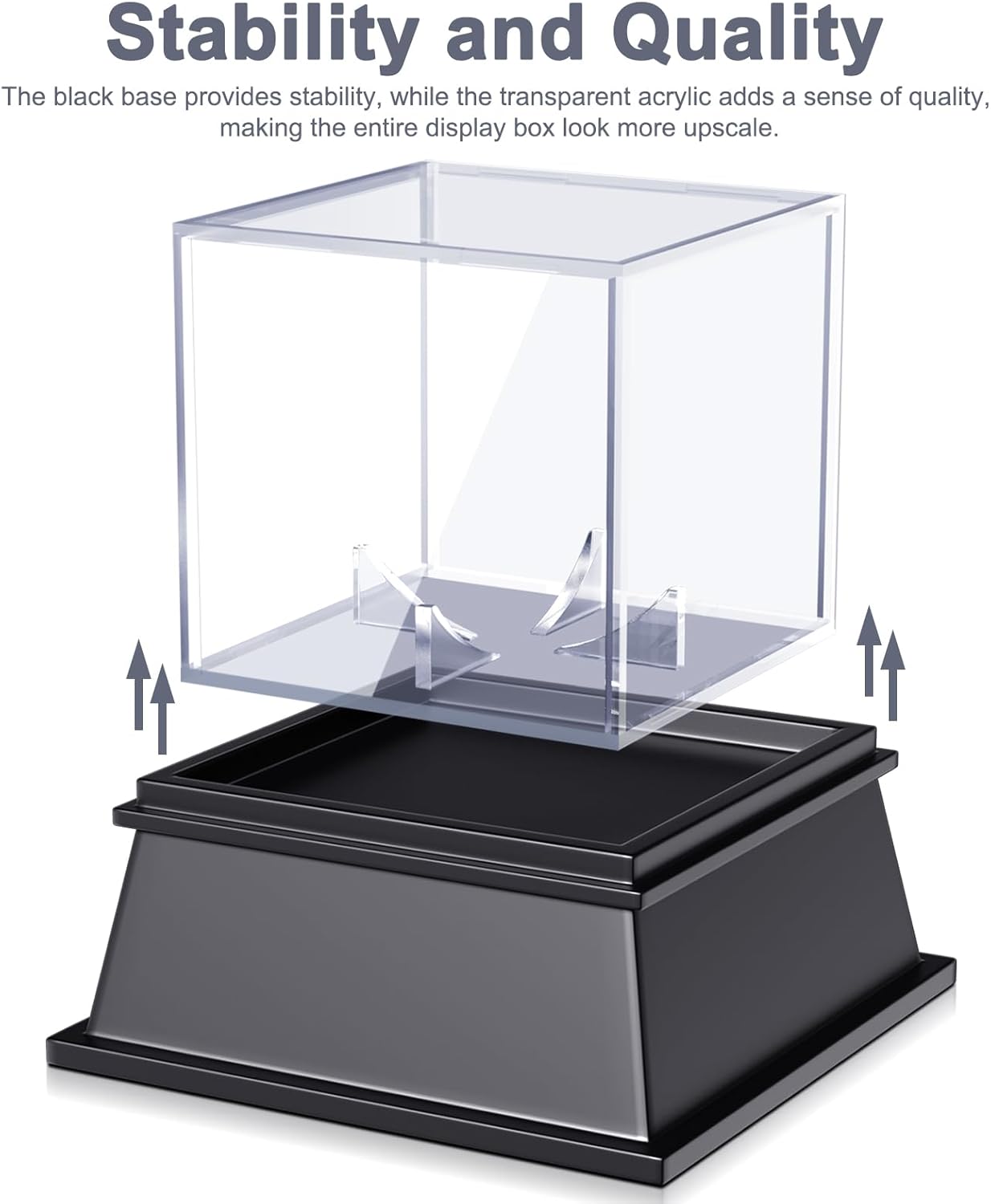 2 Pack Acrylic Baseball Display Case with Sleek Base, Dustproof UV Protected Baseball Case, Transparent Baseball Holder Display Case for Signed Balls Memorabilia, Black