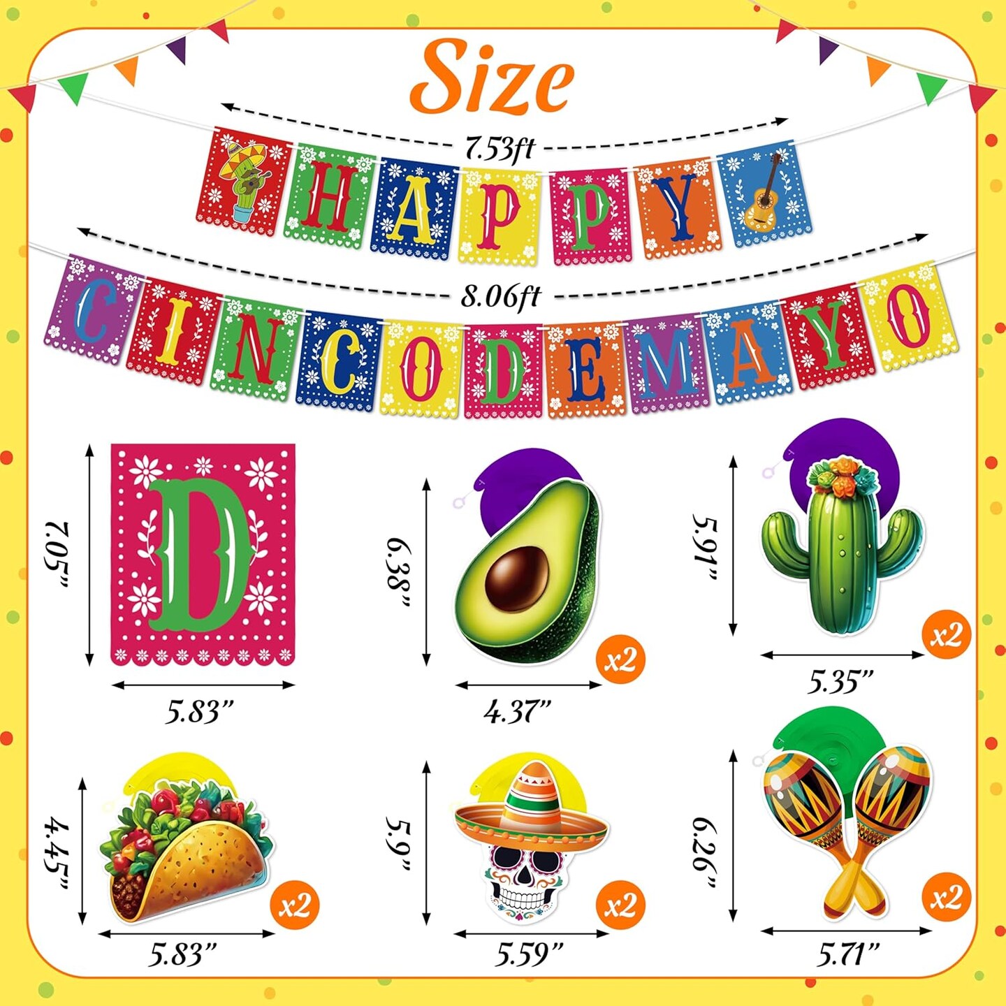14Pcs Cinco De Mayo Decorations Banners Hanging Swirls Fiesta Mexican Birthday Party Decor Supplies Visit the Freesdai Store