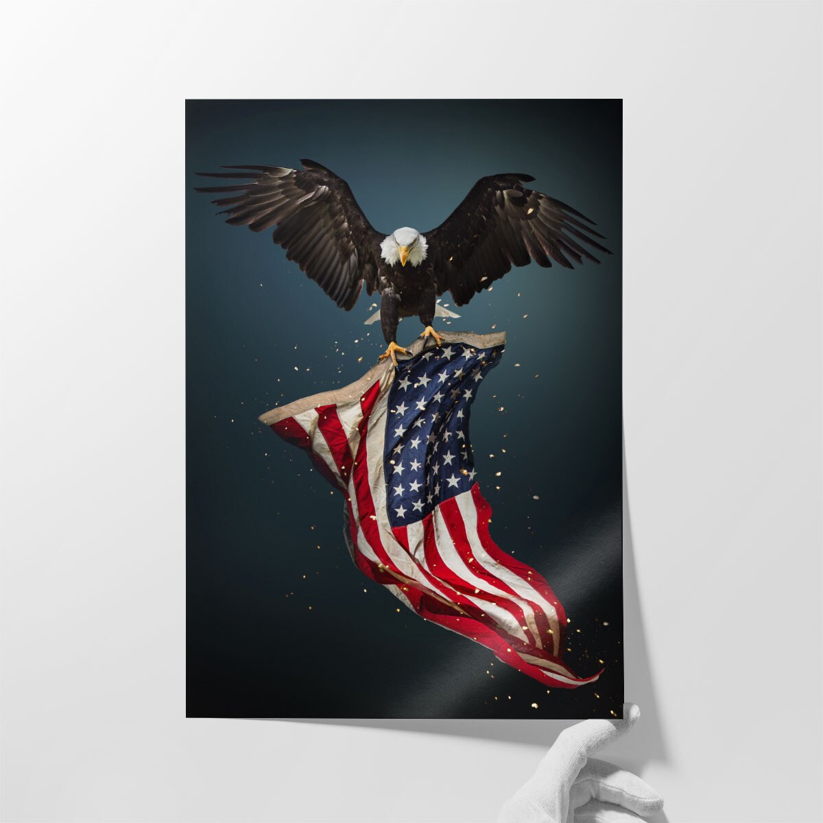 North American Eagle Flying With American Flag - Canvas Print Wall Art |  MakerPlace by Michaels, image size:1080x1080