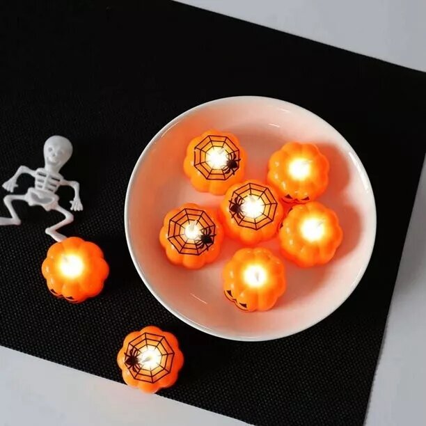 Kitcheniva 40 Pack Bright 3D Halloween Flameless Pumpkin LED Candles