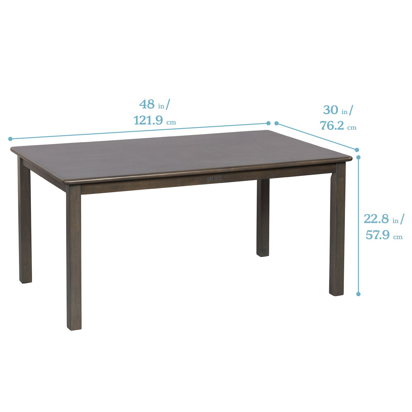 30in x 48in Rectangular Hardwood Table with 22in Legs, Kids Furniture
