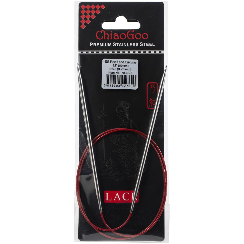 ChiaoGoo Red Lace 32" Stainless Circular Knitting Needles - Sizes US 0/2mm to 19 / 15mm