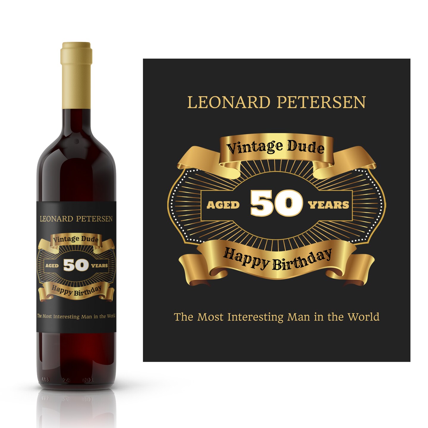 Vintage Birthday Personalized Wine Label | 50th Birthday Gift Idea | Custom Birthday Wine Label | Wine Lover Gift Idea | Milestone Birthday 376932304044556288