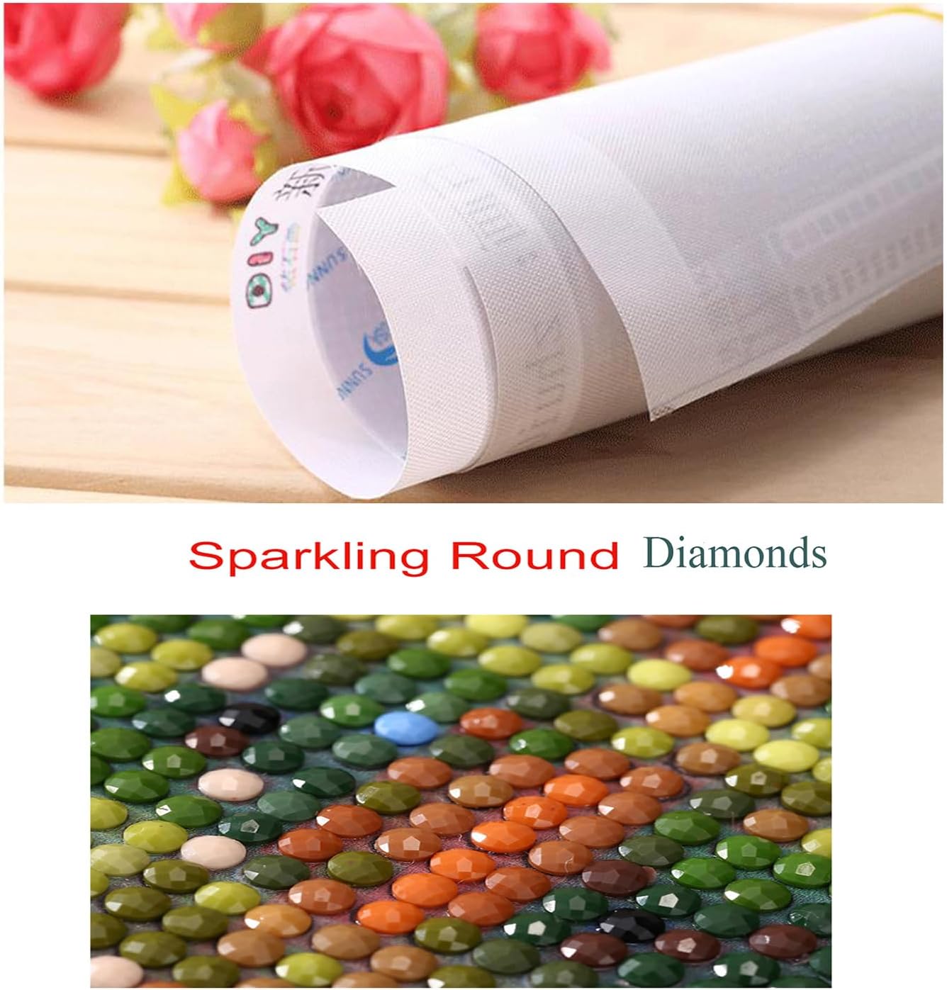 Adult Cow Flower Diamond Art Kits for Adults Cow Diamond Painting Full Round Drill Crafts Kit for Home Wall Decor Gift 12x12in
