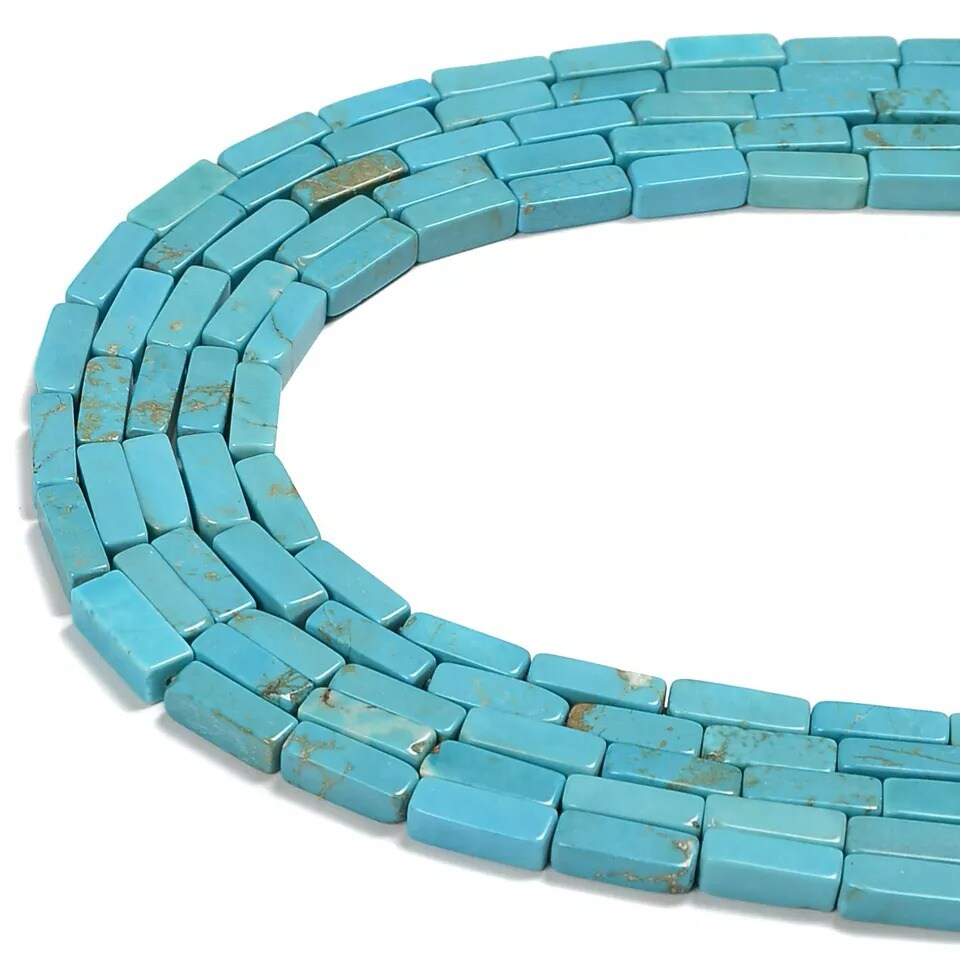 Blue Turquoise Rectangle Tube Beads Size 4x13mm 15.5&#x27;&#x27; Strand (4x13mm)