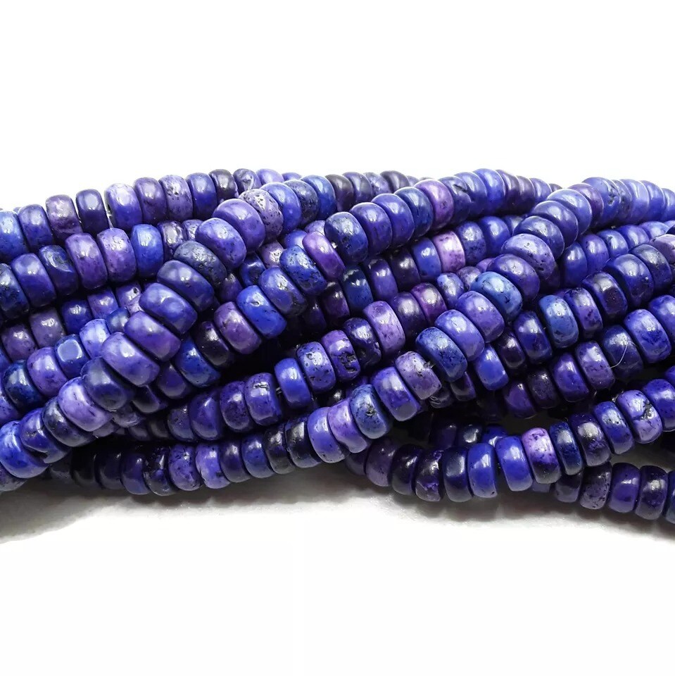 Royal Blue Magnesite Turquoise Rondelle Beads Size 3x8mm 15.5&#x27;&#x27; Strand