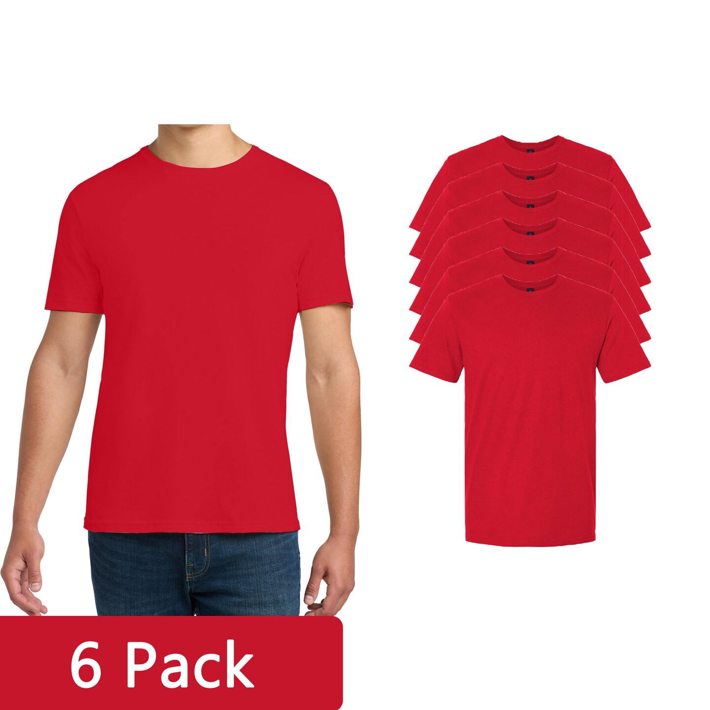 Gildan Men's Softstyle T-shirt, Red Short Sleeve Blank Tee for Creative Projects & Custom Printing