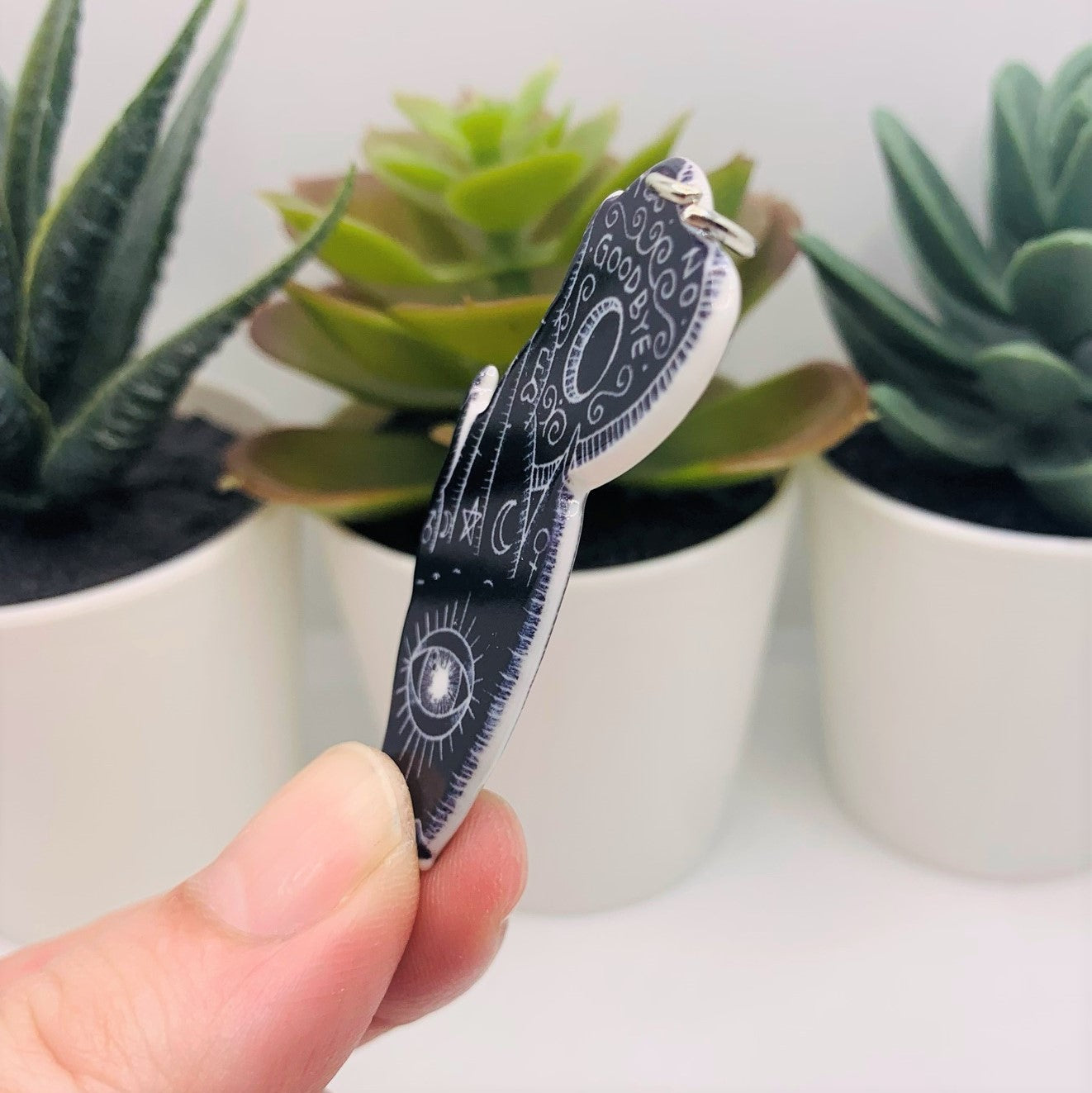 Large Black Ouija Divination Fortune Teller Hands, 21x53mm