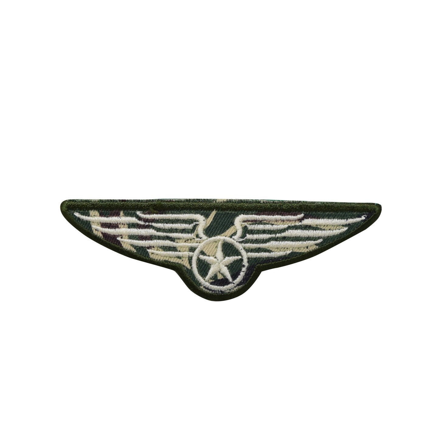 Camo Military Wings with Star, Embroidered, Iron on Patch
