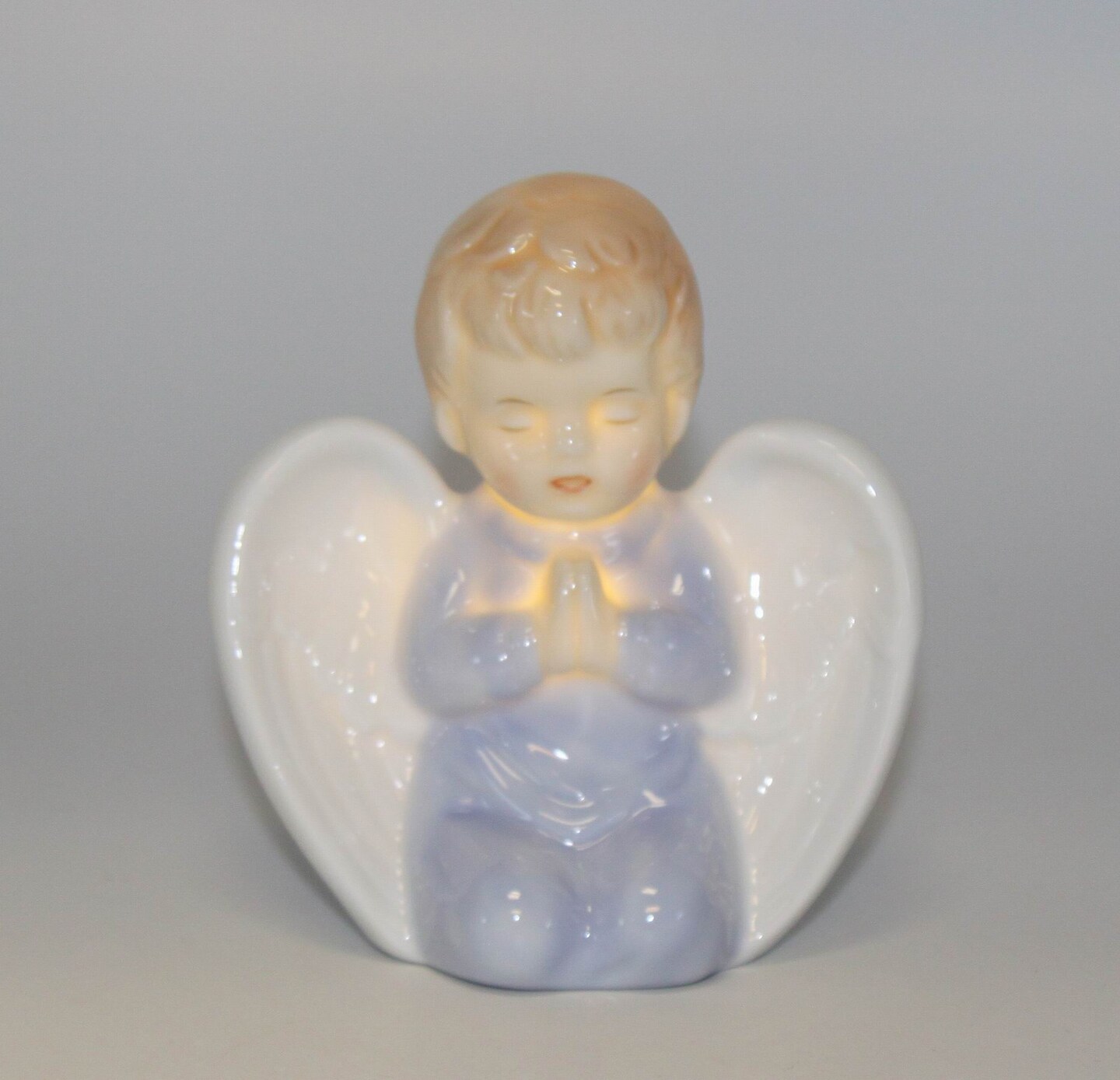 Ceramic Praying Angel Boy Led Night Light, Home D&#xE9;cor, Religious D&#xE9;cor, Religious Gift, Church D&#xE9;cor, Baptism Gift