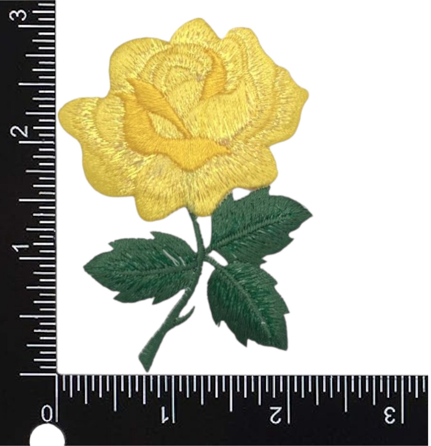Yellow Rose, Flowers, Embroidered, Iron on Patch