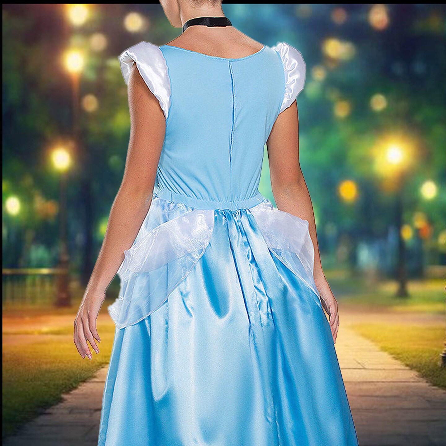 Womens Classic Disney Cinderella Deluxe Costume Pale Blue Gown