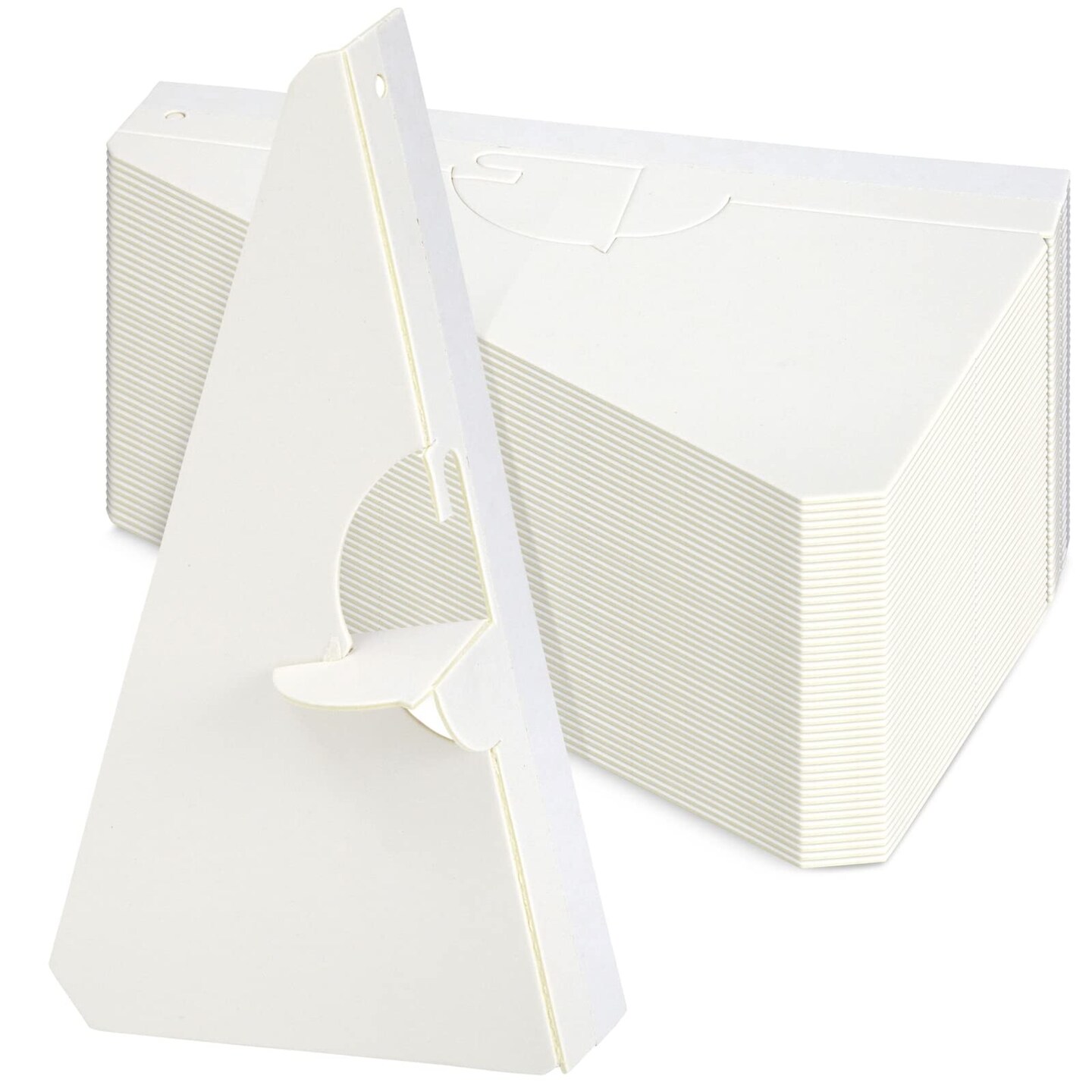 50-Pack Self-Stick 7 in Cardboard Easel Backs, Picture Frame and Art Easel Stand Bulk Pack for Photographs, Artwork, Posters, Signs, and Craft Projects (White)