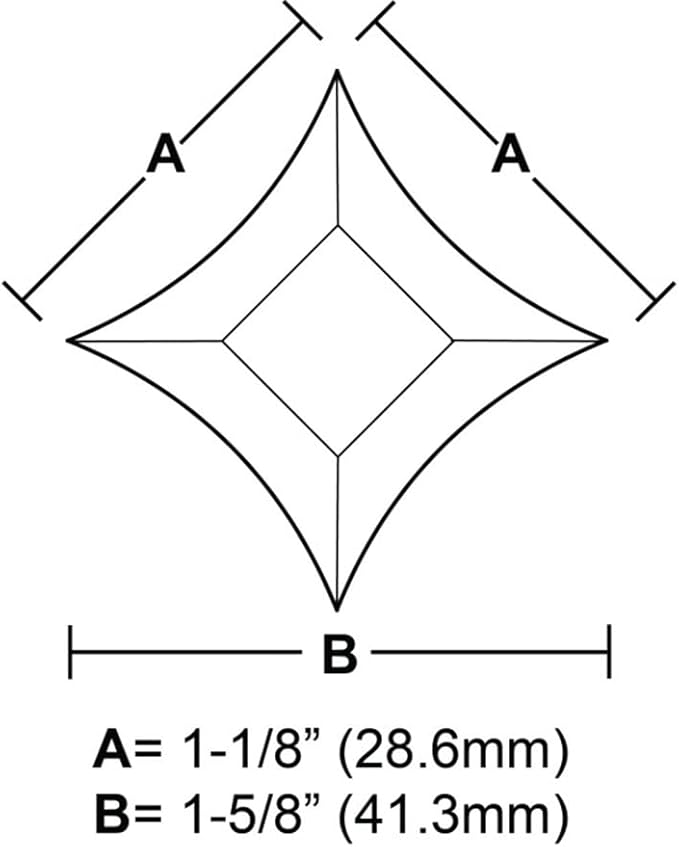 1-1/8&#x22; x 1-1/8&#x22; x 1-5/8&#x22; Pointed Star Glass Bevel - 4.7MM - 10 Pack