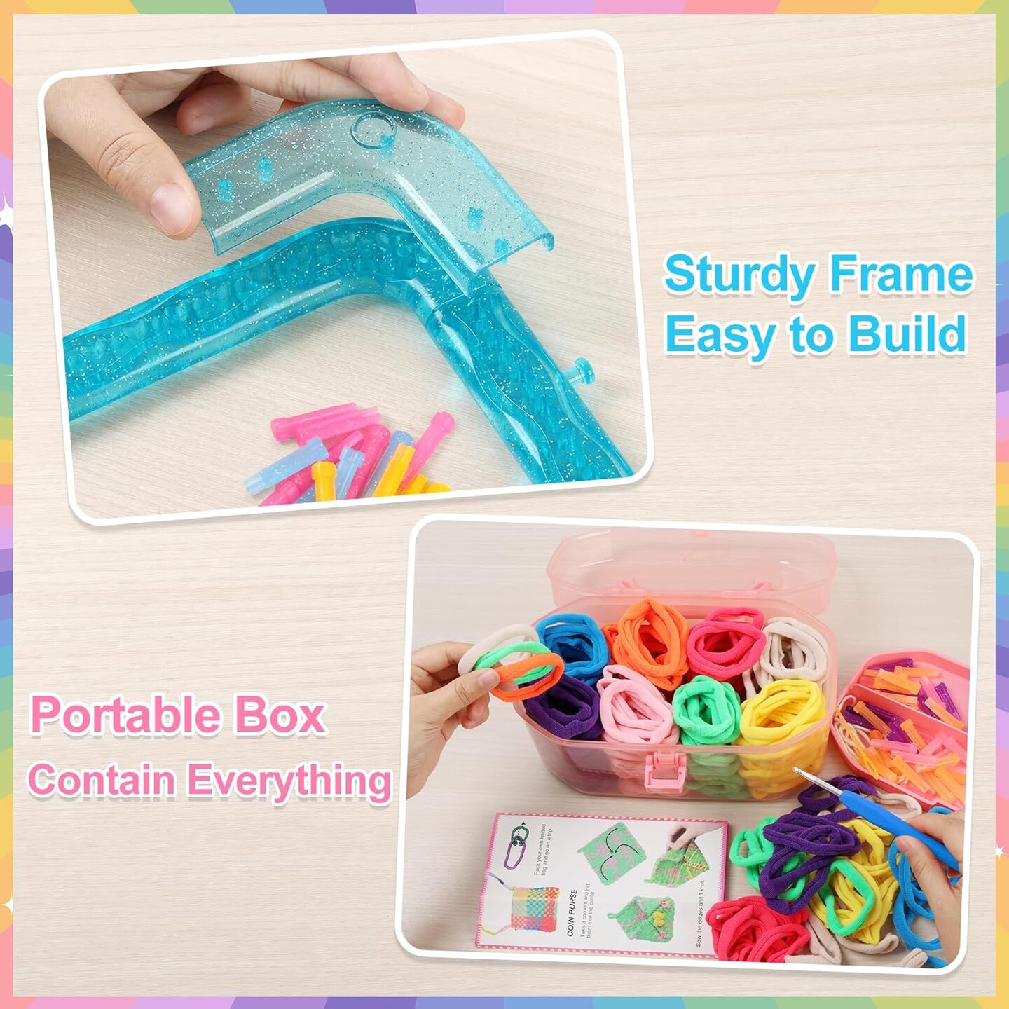 Weaving Loom Kit &#x2013; DIY Arts &#x26; Crafts for Kids and Adults, Easy Potholder Loom Knitting Activity for Beginners, 224 Craft Loops, Ideal Gift for Girls Ages 5&#x2013;13