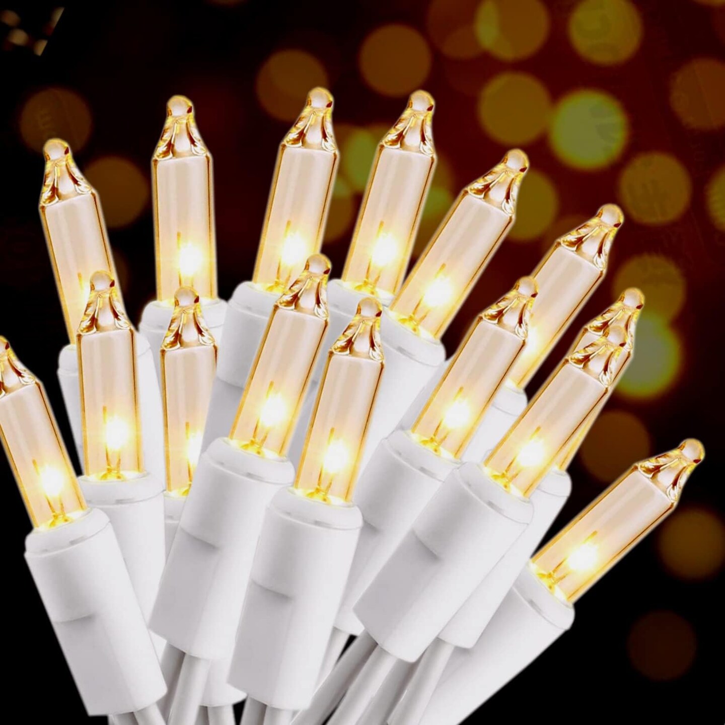 Christmas Lights 100 Count Mini Clear Lights 32ft White Wire Christmas Tree String Lights Set for Outdoor Indoor Christmas Decorations