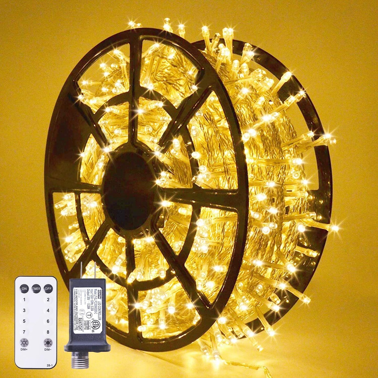 600 LED String Lights Outdoor Indoor Christmas String Lights Plug in Warm White Tree Lights