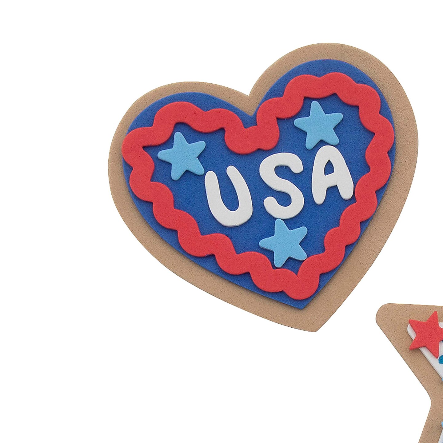 3 1/2&#x22; - 3 3/4&#x22; 4th of July Star and Heart Cookie Magnet Craft Kit Makes 12