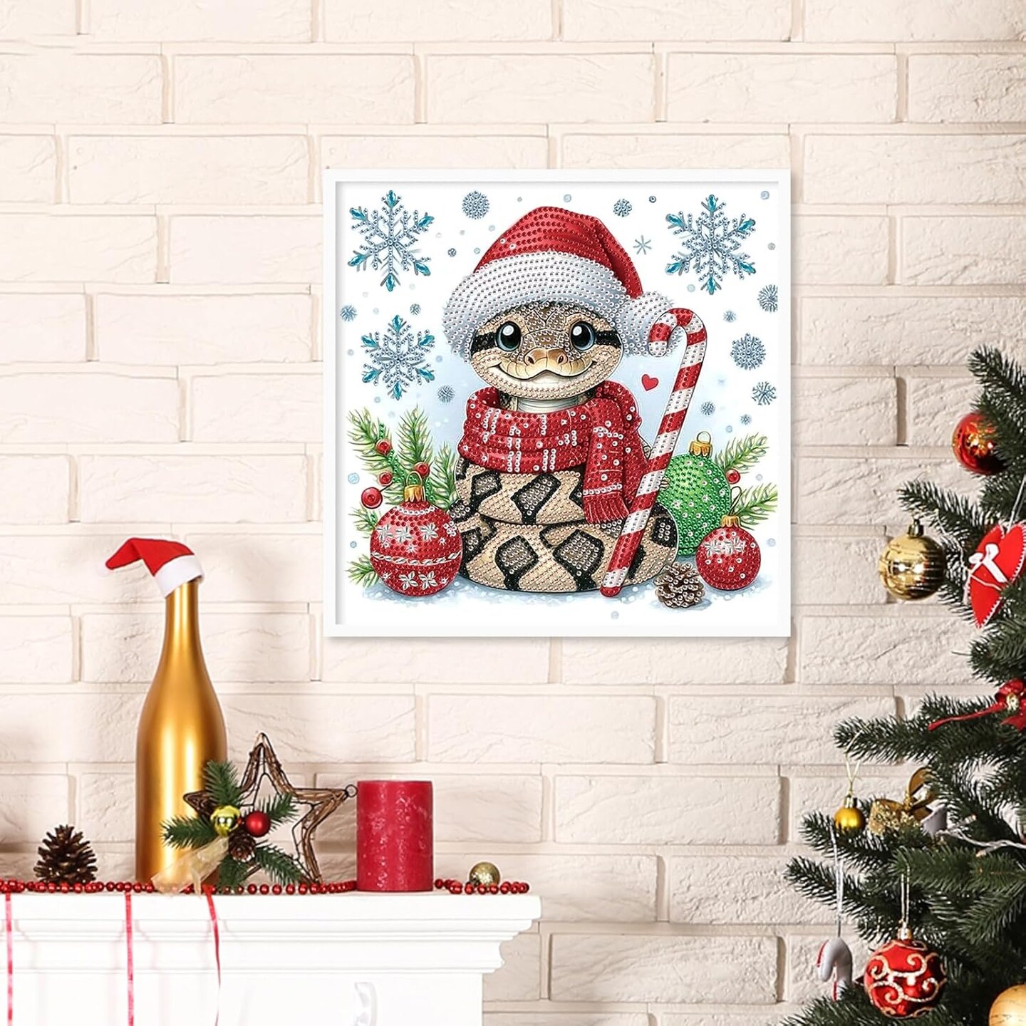 Diamond Painting Kit, 5D DIY Snake, Special Shape Crystal Artificial Diamond Partial Mosaic Handicraft, Wall Decor Art for Bedroom, Office, Living Room, Christmas Gift