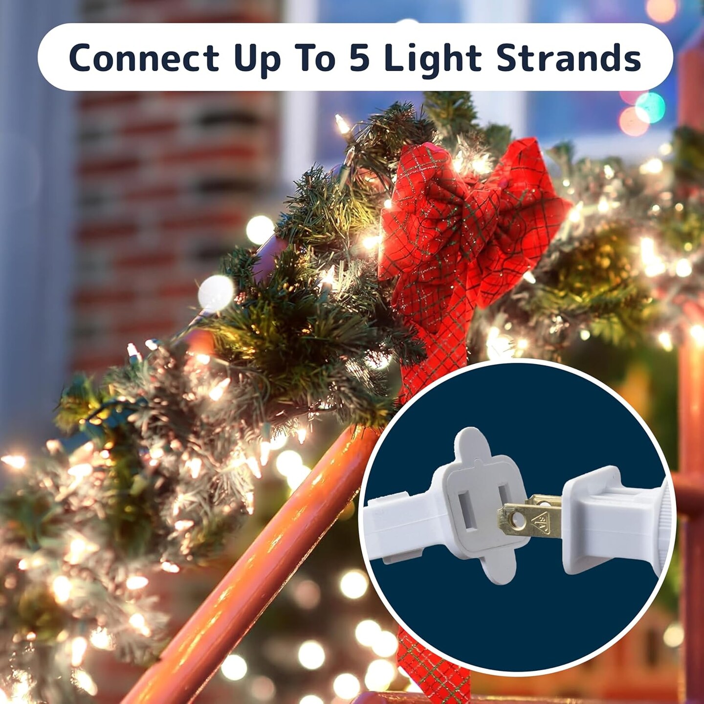 10 Ft String Lights with Christmas Tree Light Warm White - Indoor/Outdoor Decor - Easter Lights for Holidays, 50 Twinkle LED Lighting on White Wire