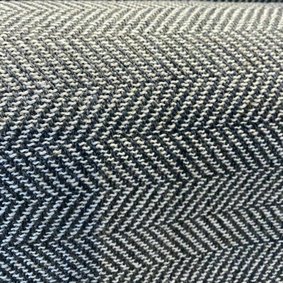 1 Yard Herringbone Gray Slate Backed Chenille Upholstery Fabric 56 inches width