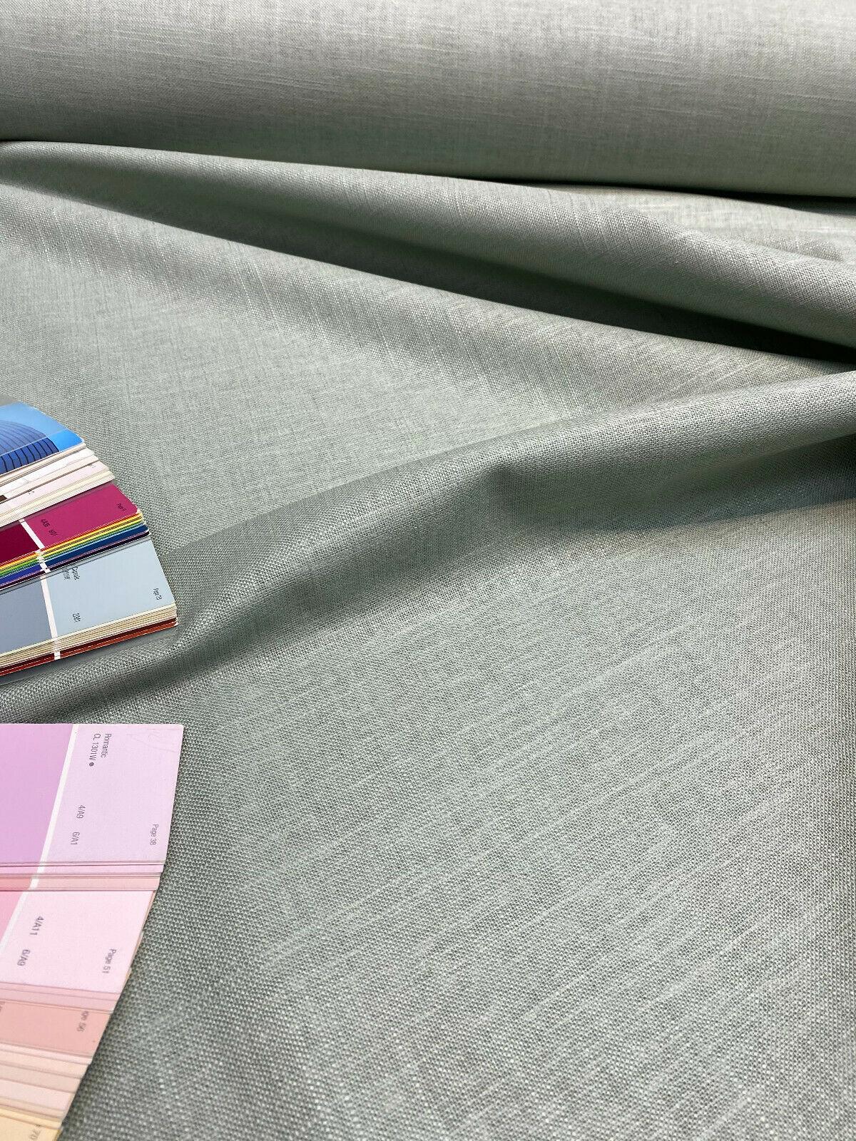 1 Yard Sage Light Green Linen Rayon Upholstery Drapery Fabric 54" Wide