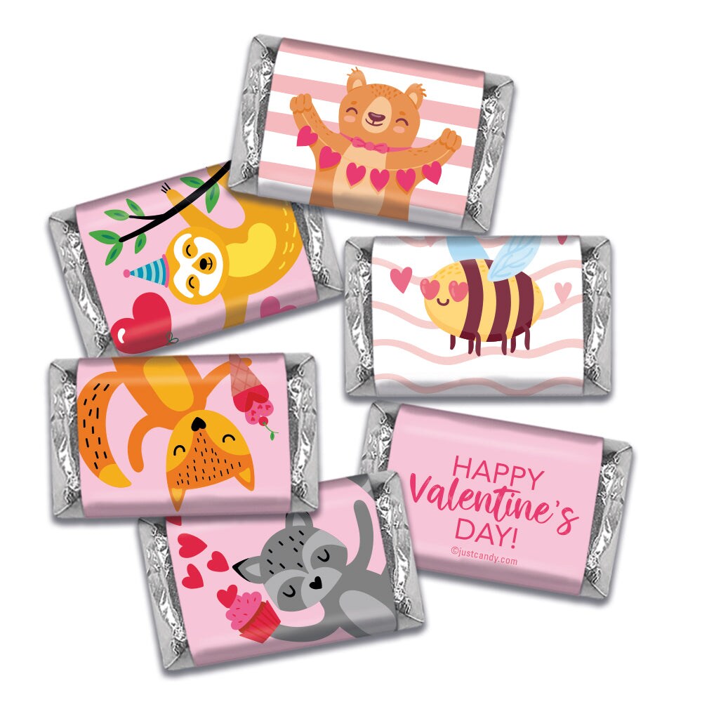 20lb Valentines Day Exclusive Candy Mix - Includes Woodland Buddies Miniatures, Milk Chocolate Kisses In 3 Foil Colors & Gold Mini Peanut Butter Cups (1,460ct)
